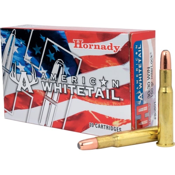 Hornady American Whitetail 30-30 Winchester Ammunition 150 Grain InterLock Round Nose Box of 20
