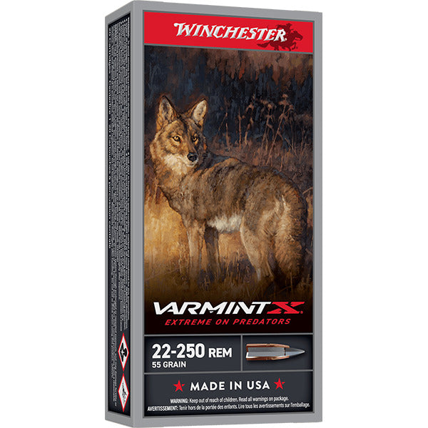 WINCHESTER AMMO 22-250 VARMINT-X 55gr POLY-TIP 20/bx 10/cs