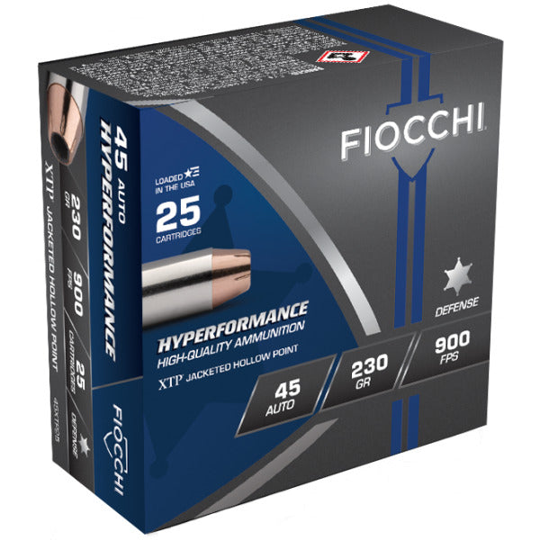 FIOCCHI AMMO 45 ACP 230gr HORNADY XTP-HP 25/bx 20/cs