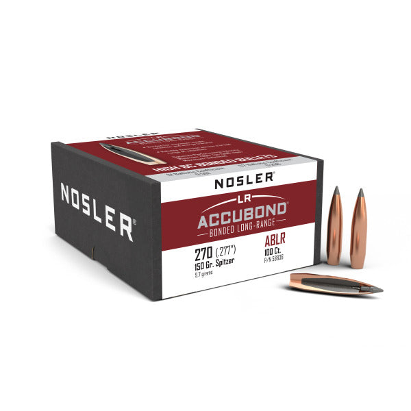 Nosler AccuBond Long Range 277 Caliber, 6.8mm (.277 Diameter) Bullets 150 grain Bonded Polymer Tip Box of 100