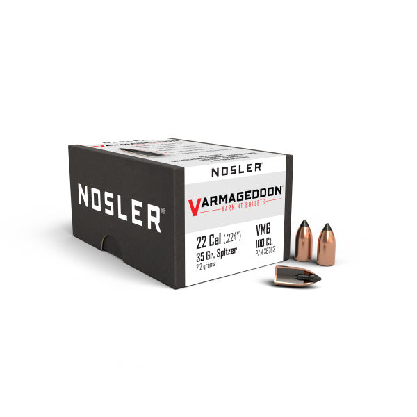 Nosler Varmageddon 22 Caliber (.224 Diameter) Bullets 35 grain Polymer Tip Box of 100