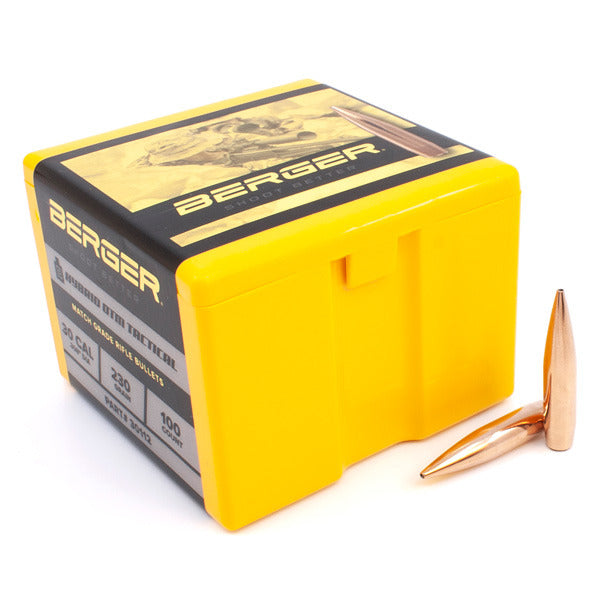 Berger Tactical 30 Caliber (.308 Diameter) Bullets 230 grain Boat Tail Hollow Point Box of 100