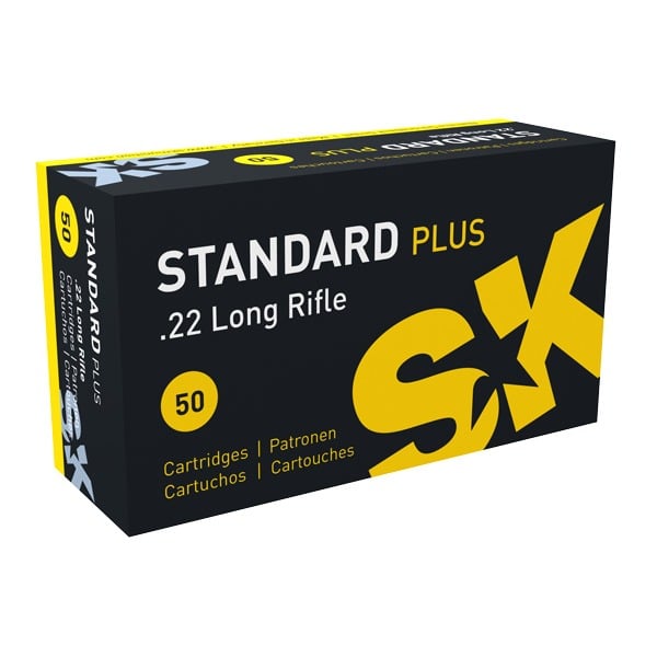 SK Standard Plus 22 Long Rifle Ammunition 40 Grain Lead Round Nose Box of 50