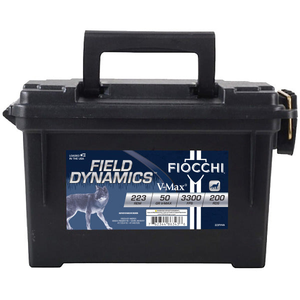 FIOCCHI AMMO 223 REMINGTON 50gr HORNADY V-MAX 200/DRY BOX