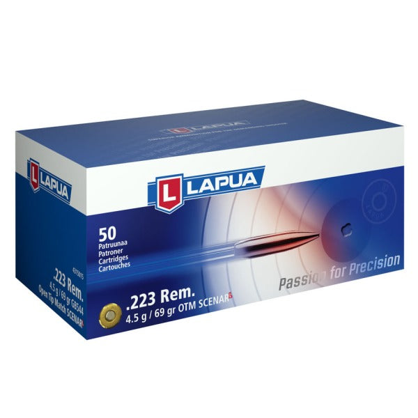 Lapua 223 Remington Ammunition 69 Grain Scenar-L Open Tip Match Box of 50