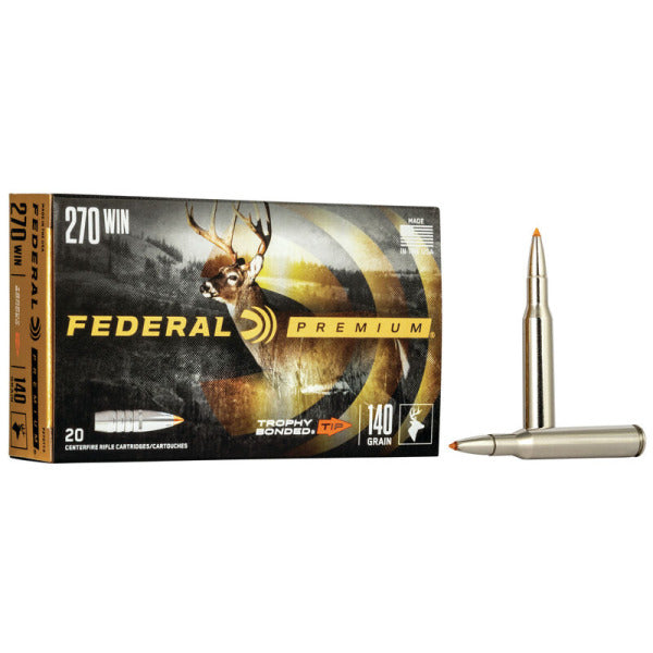 Federal Premium Trophy Bonded 270 Winchester Ammunition 140 Grain Polymer Tip Box of 20