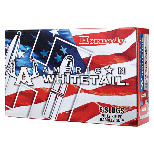 Hornady American Whitetail 12 Gauge Ammunition 2-3/4" 325 grain 1825 fps InterLock Plated Sabot Slug Box of 5