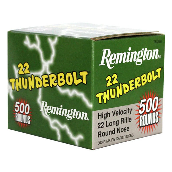 Remington Thunderbolt 22 Long Rifle Ammunition 40 Grain Lead Round Nose Box of 500