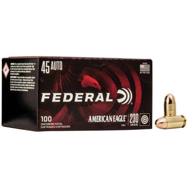 Federal Premium American Eagle 45 ACP Ammunition 230 Grain Full Metal Jacket Box of 100