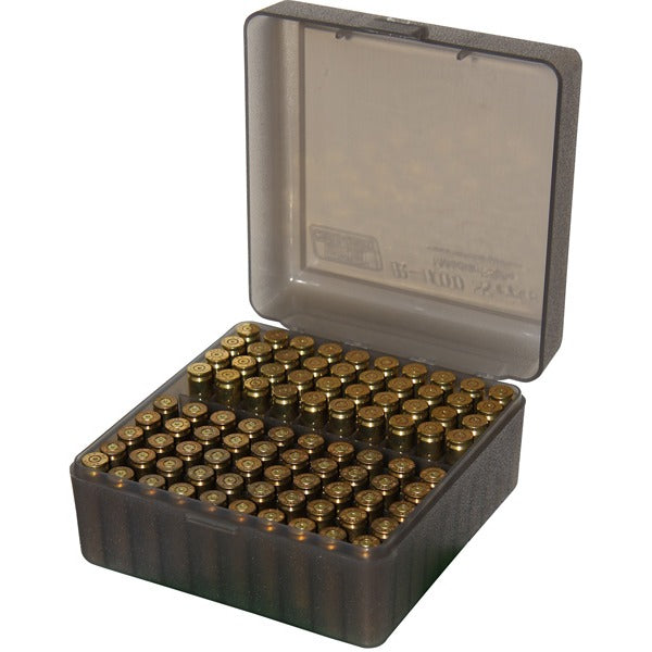 MTM RIFLE FLIP-TOP 100rd 22250-308/CLR-SMOKE 12c