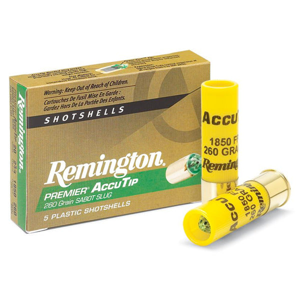 Remington Premier 20 Gauge Ammunition 3" 260 grain 1900 fps Accutip Polymer Tip Sabot Slug Box of 5