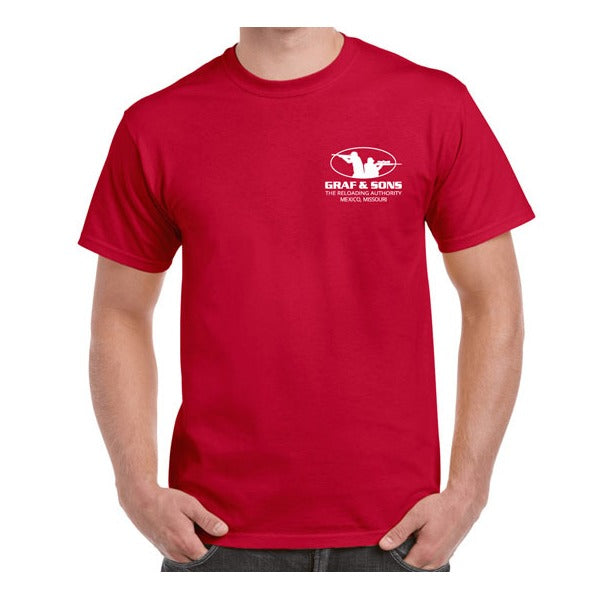 Graf & Sons Men's Logo T-Shirt Red Cotton XXL