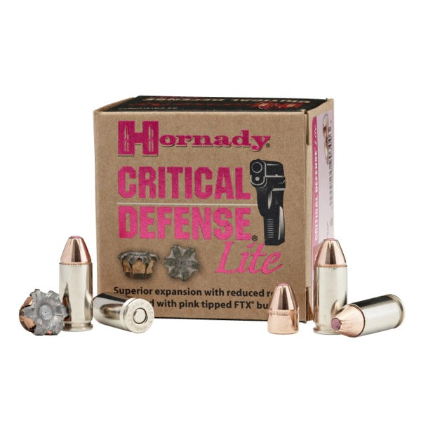 Hornady Critical Defense 9mm Luger Ammunition 100 Grain Polymer Tip Box of 25