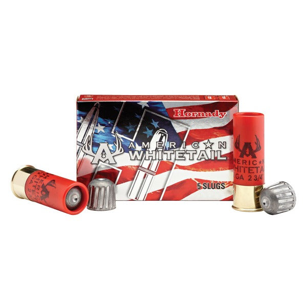 Hornady American Whitetail 12 Gauge Ammunition 2-3/4" 1 oz 1600 fps Rifled Slug Box of 5