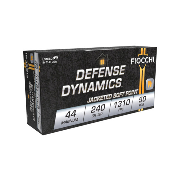 Fiocchi Defense Dynamics 44 Remington Magnum Ammunition 240 Grain Jacketed Soft Point Box of 50