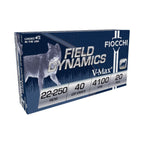 Fiocchi Field Dynamics 22-250 Remington Ammunition 40 Grain Hornady V-Max Polymer Tip Box of 20