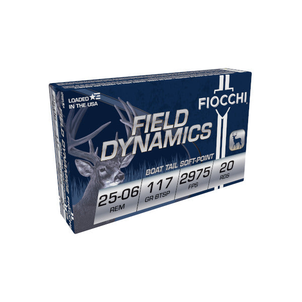 Fiocchi Field Dynamics 25-06 Remington Ammunition 117 Grain Pointed Soft Point Box of 20