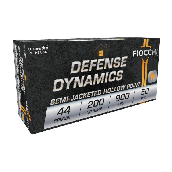 Fiocchi Defense Dynamics 44 Special Ammunition 200 Grain Semi Jacketed Hollow Point Box of 50