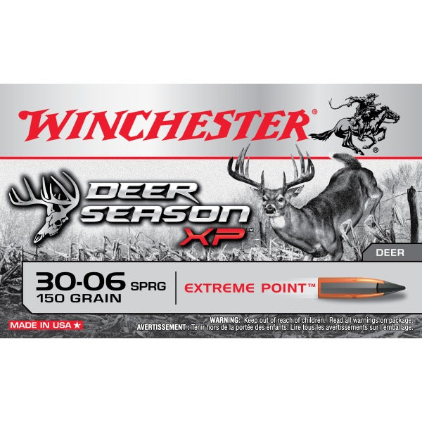 Winchester Deer Season 30-06 Springfield Ammunition 150 Grain Extreme Point Polymer Tip Box of 20
