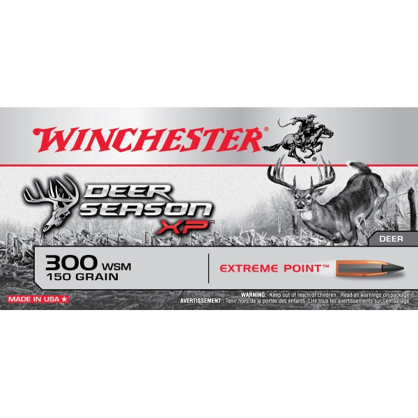 Winchester Deer Season 300 WSM (Winchester Short Magnum) Ammunition 150 Grain Extreme Point Polymer Tip Box of 20