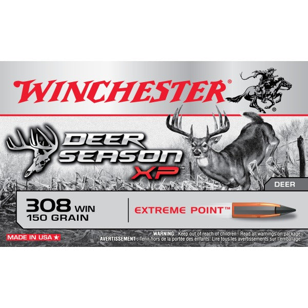 Winchester Deer Season 308 Winchester Ammunition 150 Grain Extreme Point Polymer Tip Box of 20