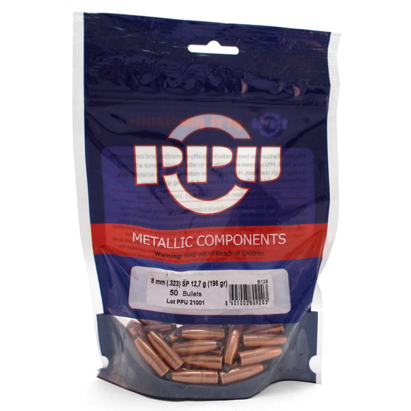 Prvi Partizan 32 Caliber (.323 Diameter) Bullets 196 grain Spire Point Bag of 50