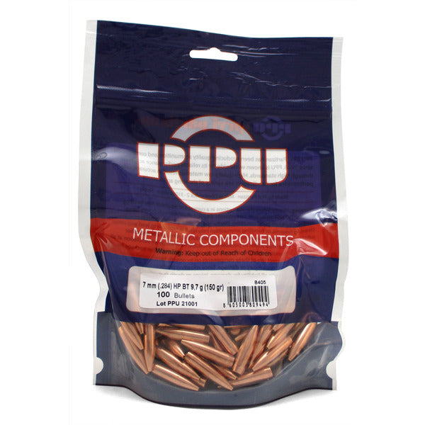 Prvi Partizan 28 Caliber, 7mm (.284 Diameter) Bullets 150 grain Boat Tail Hollow Point Bag of 100