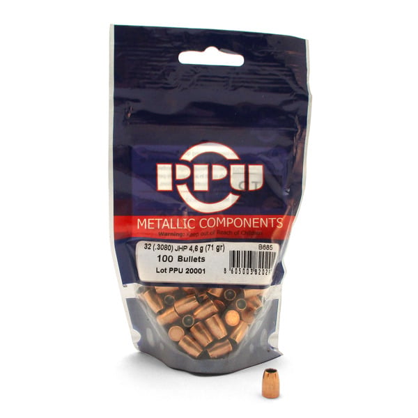 Prvi Partizan 30 Caliber (.308 Diameter) Bullets 71 grain Jacketed Hollow Point Bag of 100