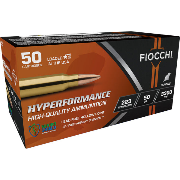 Fiocchi Hyperformance 223 Remington Ammunition 50 Grain Hollow Point Box of 50