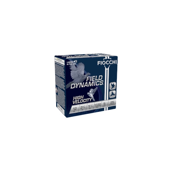 Fiocchi Field Dynamics 12 Gauge Ammunition 2-3/4" #5 1-1/4 oz 1330 fps Box of 25