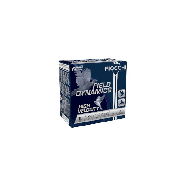 Fiocchi Field Dynamics 12 Gauge Ammunition 2-3/4" #6 1-1/4 oz 1330 fps Box of 25