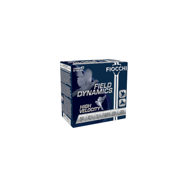 Fiocchi Field Dynamics 12 Gauge Ammunition 2-3/4" #7.5 1-1/4 oz 1330 fps Box of 25