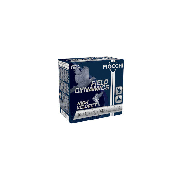 Fiocchi Field Dynamics 12 Gauge Ammunition 2-3/4" #8 1-1/4 oz 1330 fps Box of 25