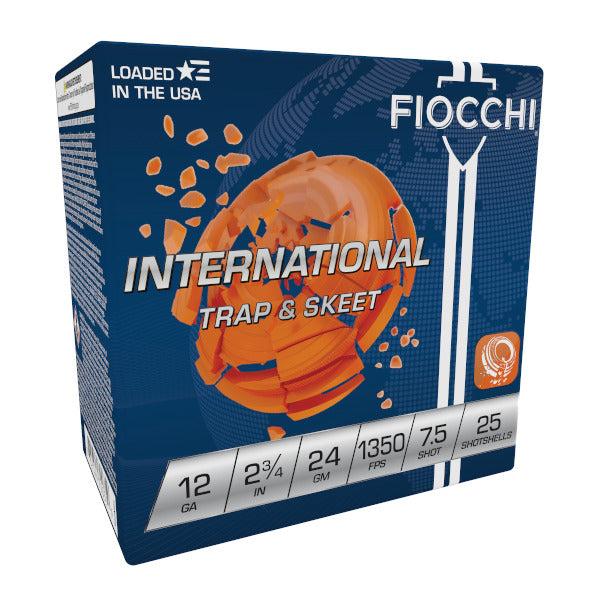 Fiocchi International 12 Gauge Ammunition 2-3/4" #7.5 24 gram 1350 fps Case of 250