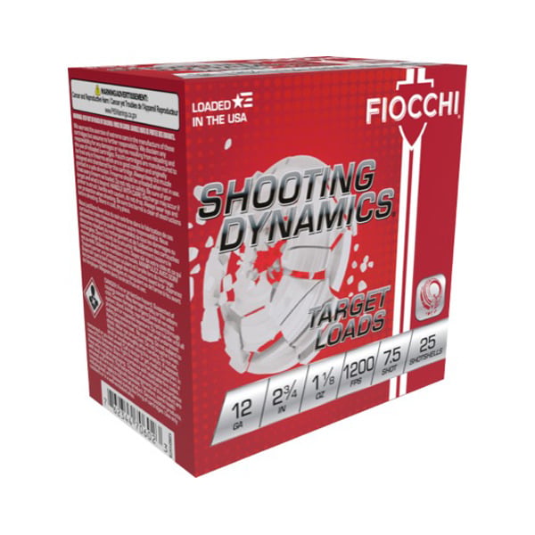 Fiocchi Shooting Dynamics 12 Gauge Ammunition 2-3/4" #7.5 1-1/8 oz 1200 fps Case of 250