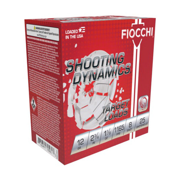Fiocchi Shooting Dynamics 12 Gauge Ammunition 2-3/4" #8 1-1/8 oz 1165 fps Case of 250
