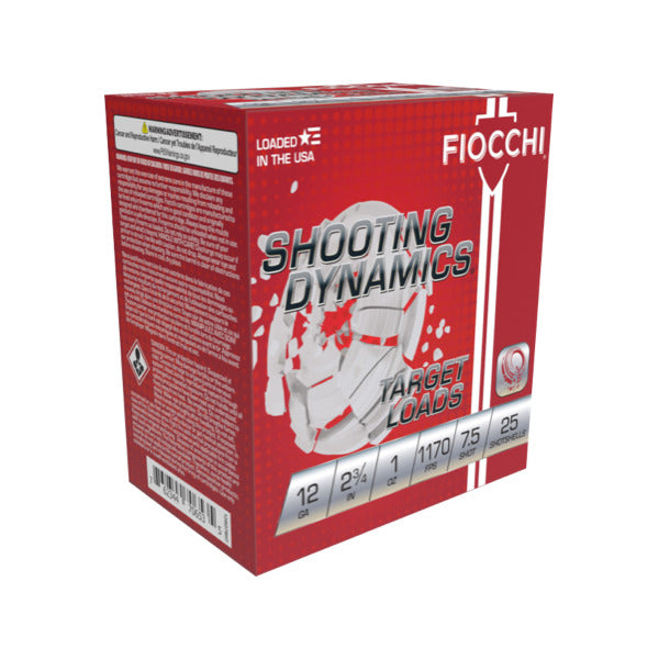 Fiocchi Shooting Dynamics 12 Gauge Ammunition 2-3/4" #7.5 1 oz 1170 fps Case of 250