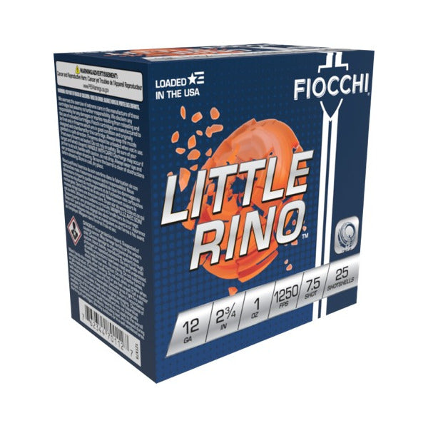 Fiocchi Little Rino 12 Gauge Ammunition 2-3/4" #7.5 1 oz 1250 fps Case of 250
