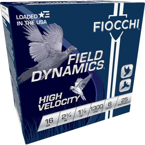 Fiocchi Field Dynamics 16 Gauge Ammunition 2-3/4" #6 1-1/8 oz 1300 fps Box of 25
