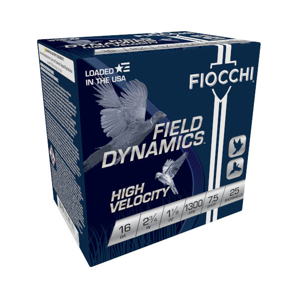 Fiocchi Field Dynamics 16 Gauge Ammunition 2-3/4" #7.5 1-1/8 oz 1300 fps Box of 25