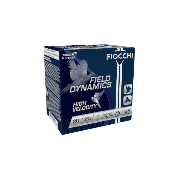 Fiocchi Field Dynamics 20 Gauge Ammunition 2-3/4" #7.5 1 oz 1220 fps Box of 25