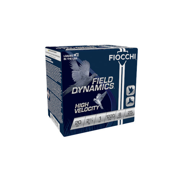 Fiocchi Field Dynamics 20 Gauge Ammunition 2-3/4" #8 1 oz 1220 fps Box of 25