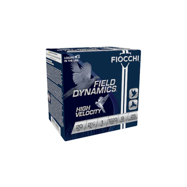 Fiocchi Field Dynamics 20 Gauge Ammunition 2-3/4" #9 1 oz 1220 fps Box of 25