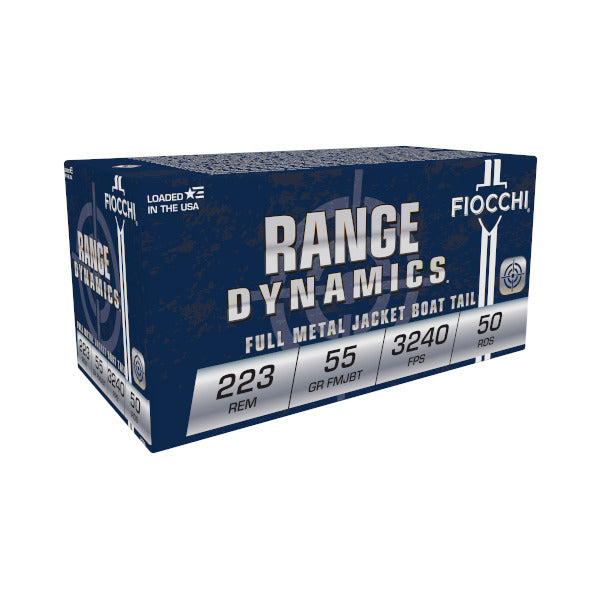 Fiocchi Range Dynamics 223 Remington Ammunition 55 Grain Full Metal Jacket Box of 50