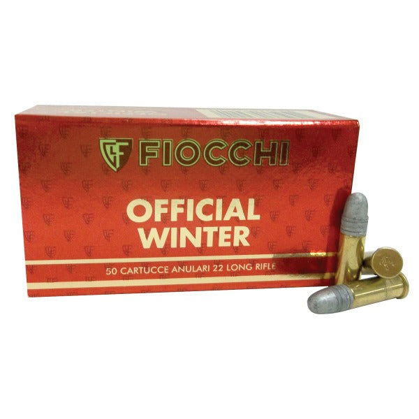 Fiocchi Official Winter 22 Long Rifle Ammunition 40 Grain Lead Round Nose Box of 50