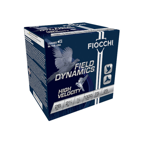 Fiocchi Field Dynamics 28 Gauge Ammunition 2-3/4" #7.5 3/4 oz 1300 fps Box of 25
