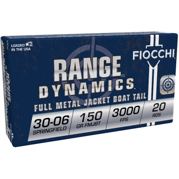 Fiocchi Range Dynamics 30-06 Springfield Ammunition 150 Grain Full Metal Jacket Box of 20