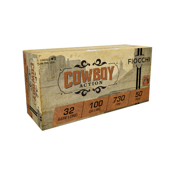 Fiocchi Cowboy Action 32 S&W Long Ammunition 100 Grain Wad Cutter Box of 50