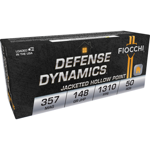 Fiocchi Defense Dynamics 357 Magnum Ammunition 148 Grain Jacketed Hollow Point Box of 50