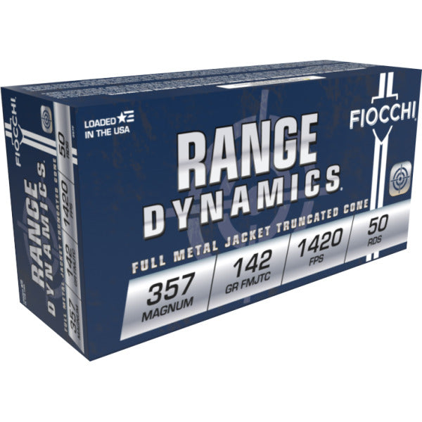 Fiocchi Range Dynamics 357 Magnum Ammunition 142 Grain Full Metal Jacket Box of 50